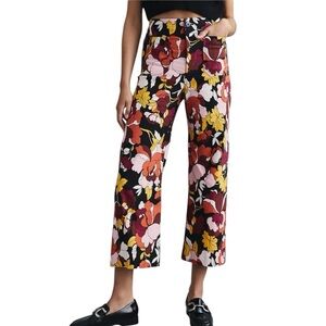 Anthropologie Maeve The Colette Floral Mod Print Cropped Wide Leg Pants - 27